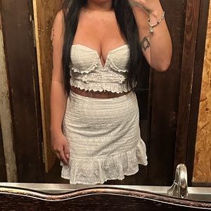 Fashionnova eyelet white set